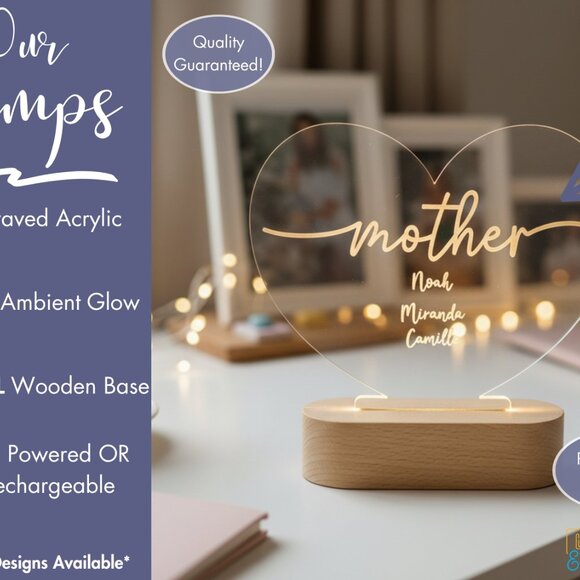 Mother’s Day Personalized Night Light | Custom Gift for Mom, Nana & Grandma - Picture 3 of 8